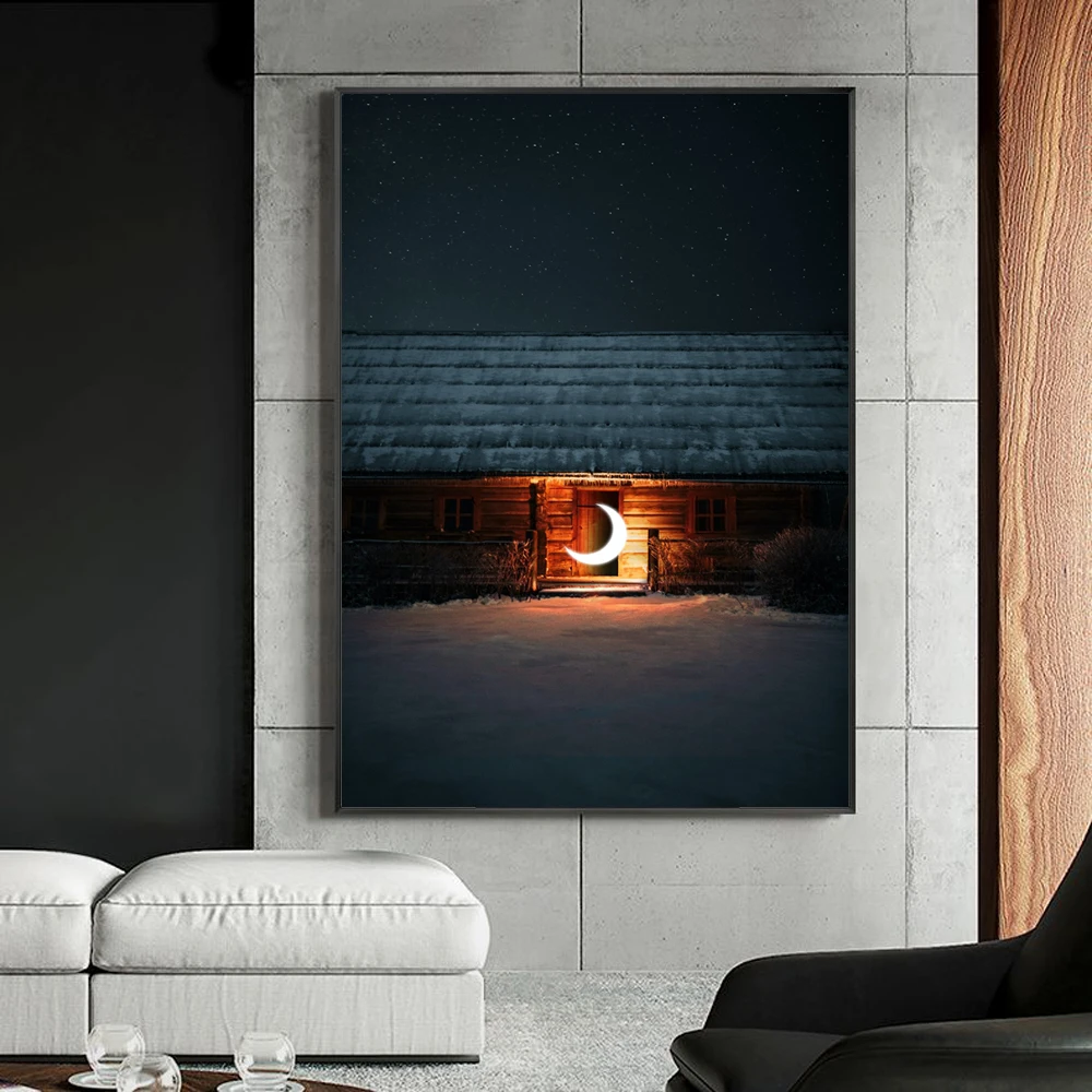 Landscape oil painting forest cabin under the starry sky art canvas painting living room corridor office home decoration mural
Landscape oil painting forest cabin under the starry sky art canvas painting living room corridor office home decoration mural