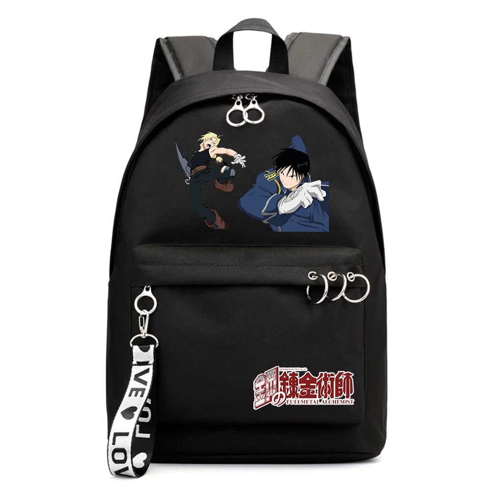 

Fullmetal Alchemist Boys Girls Fashion Rucksack Schoolbag Packsack Zipper Backpack Shoulders Laptop Bag Teenger Student Bookbag