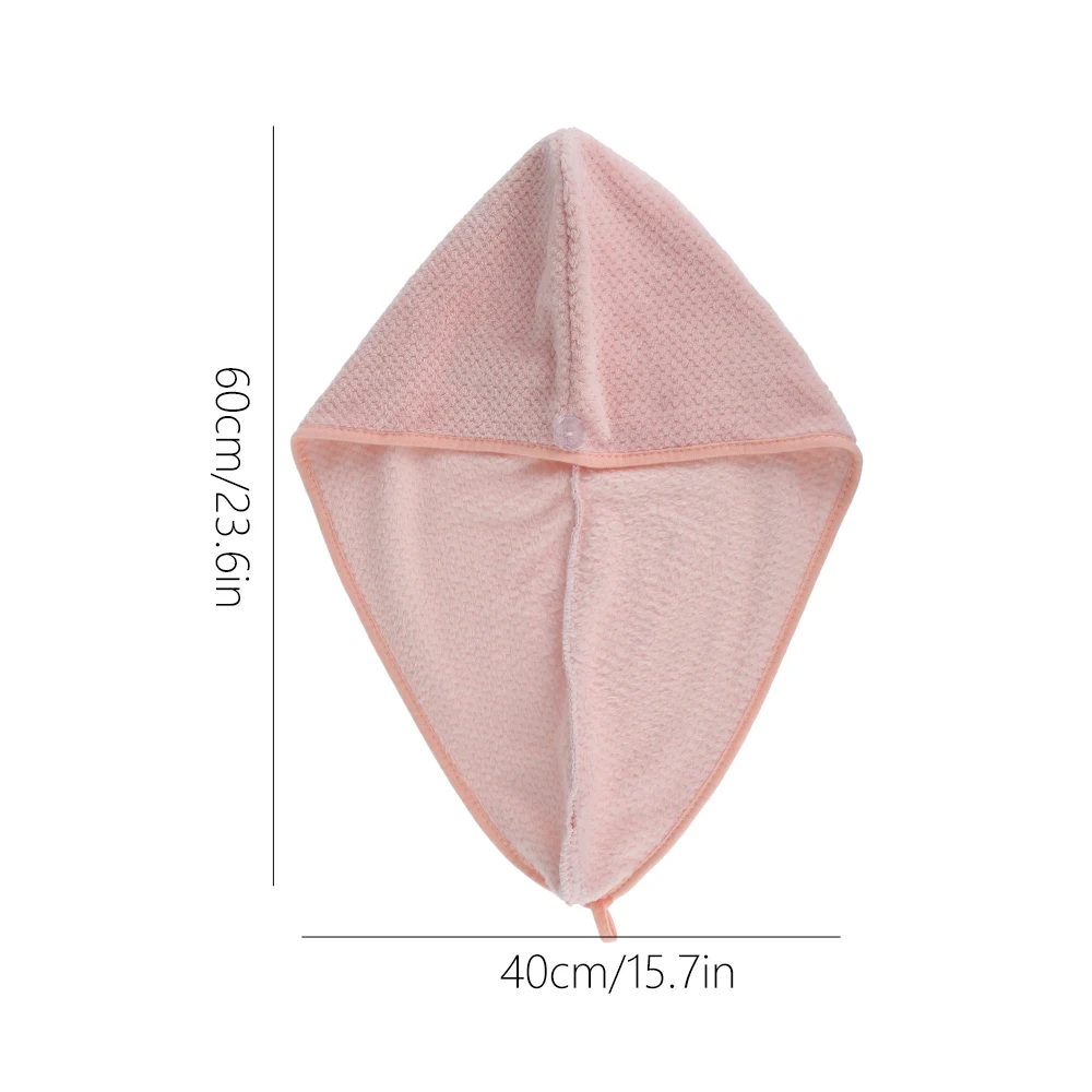 Coral Fleece Hair Fast Drying Towels Warm Soft Dry Hair Cap Lady Turban Bath Towel with The Button Baotou Dry Hair Cap 40*60cm
Coral Fleece Hair Fast Drying Towels Warm Soft Dry Hair Cap Lady Turban Bath Towel with The Button Baotou Dry Hair Cap 40*60cm
