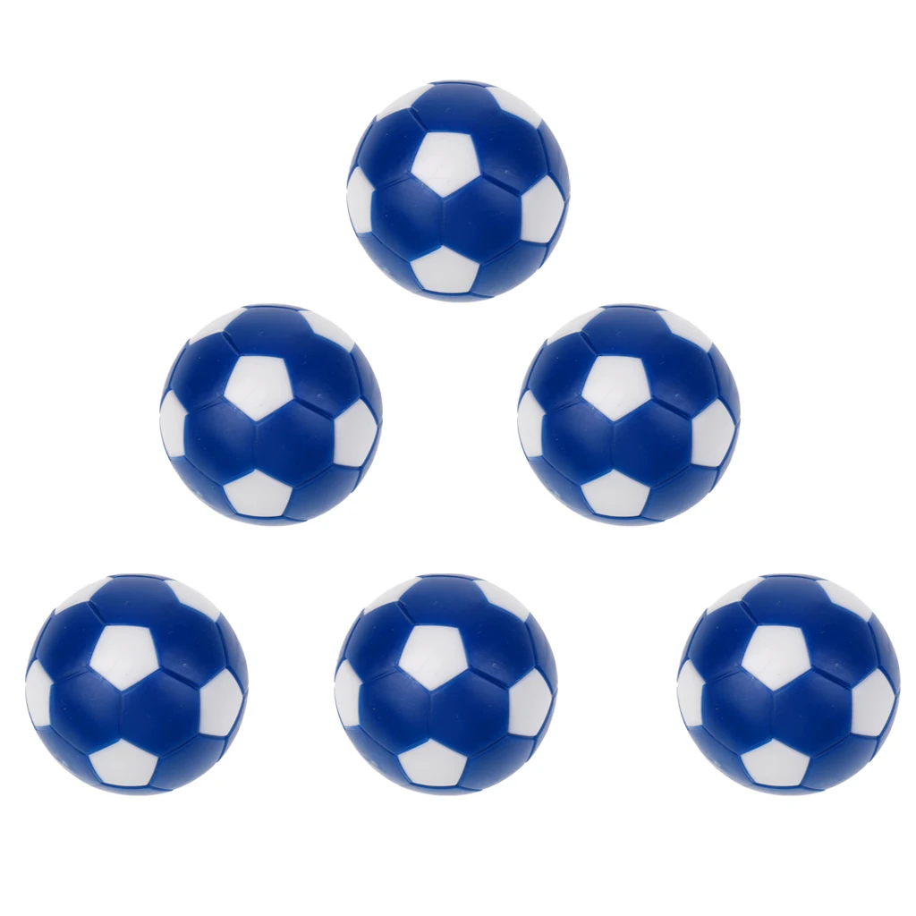 

6 шт 36 мм белого и голубого цвета, настольный футбол Foosballs мини футбольных мячей запасные мячи для настольная игра