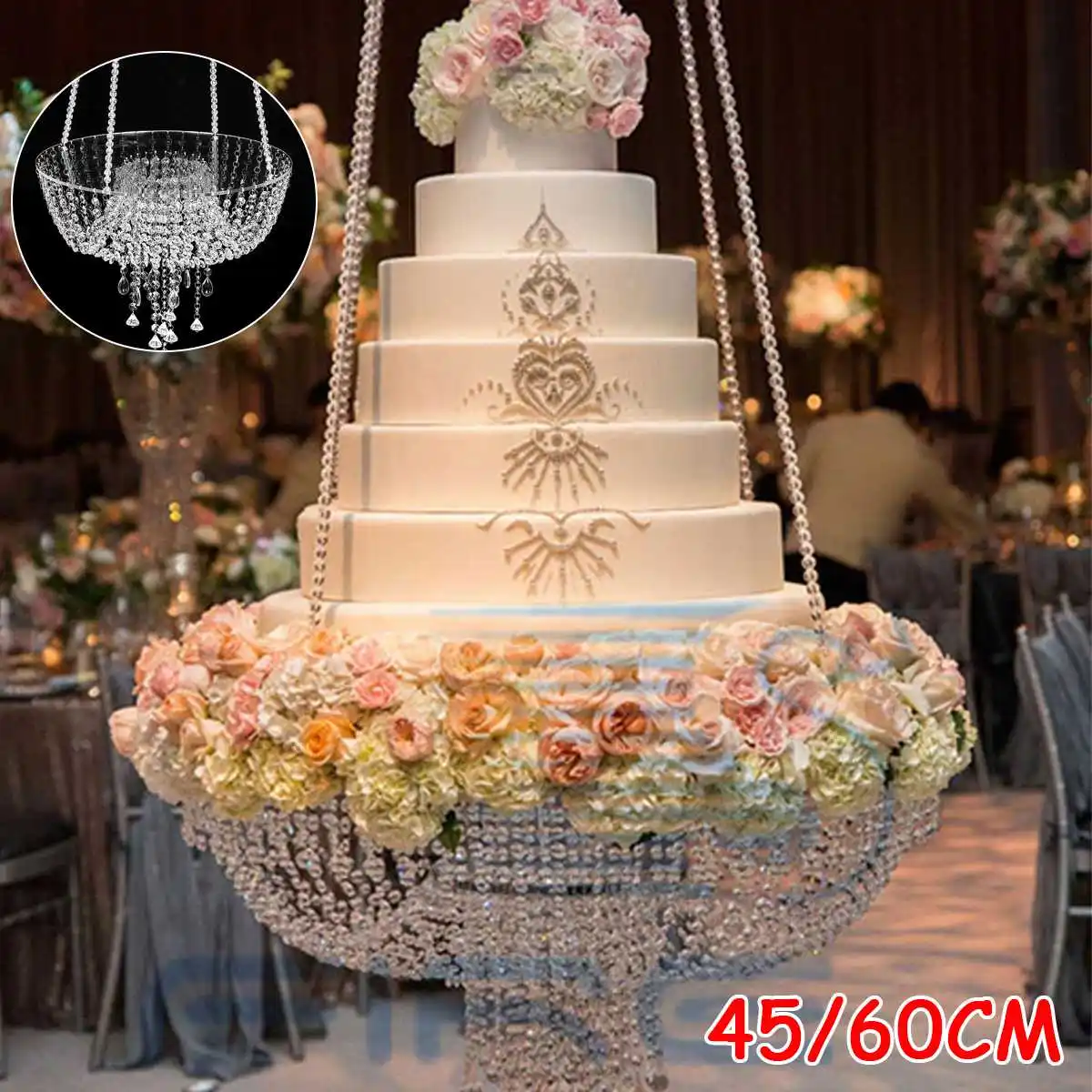 45/60cm Diameter Wedding Hanging Cake Stand Cake Chandeliers Silver Color Crystal Decoration for DIY Wedding Decorations Holiday
45/60cm Diameter Wedding Hanging Cake Stand Cake Chandeliers Silver Color Crystal Decoration for DIY Wedding Decorations Holiday