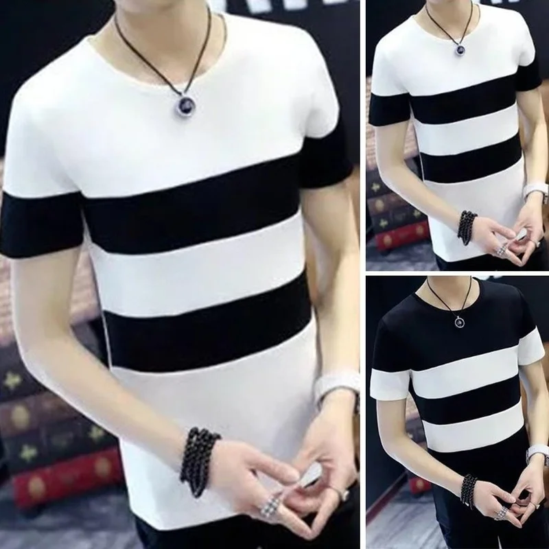 Mens T Shirt Graphic Men Korean Short Sleeve Casual Tee Striped Summer Comfy Fashion Clothing Color Patchwork Slim Fit Tops
Mens T Shirt Graphic Men Korean Short Sleeve Casual Tee Striped Summer Comfy Fashion Clothing Color Patchwork Slim Fit Tops