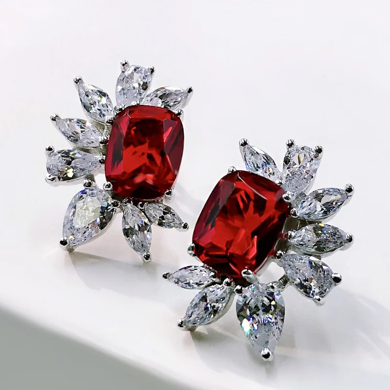 2021 New 925 Sterling Silver Red Yellow Blue High Carbon Diamond Petal Stud Earrings For Women Anniversary Fine Jewelry Gift 
2021 New 925 Sterling Silver Red Yellow Blue High Carbon Diamond Petal Stud Earrings For Women Anniversary Fine Jewelry Gift