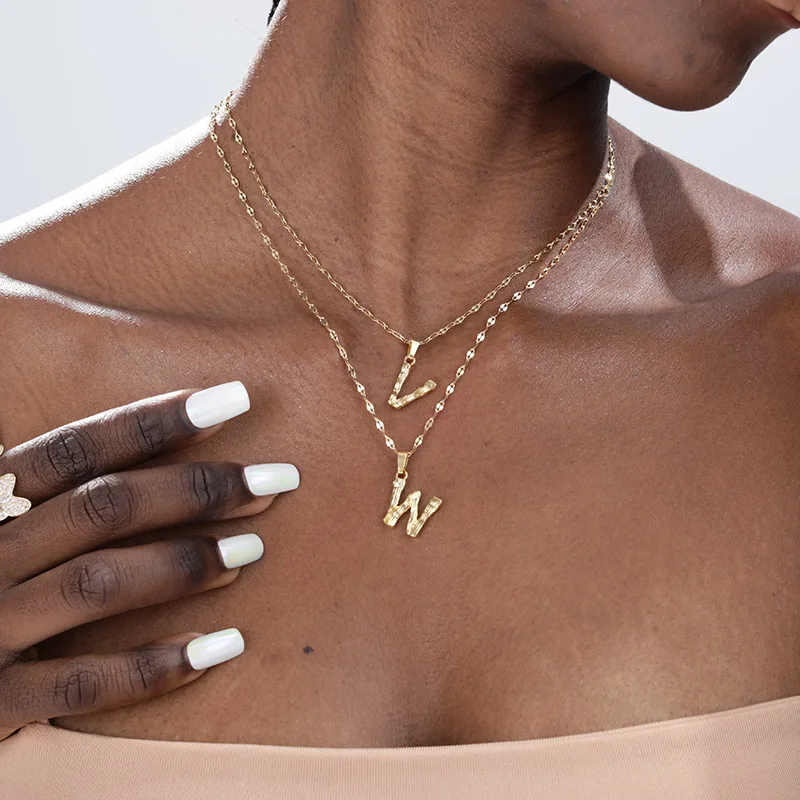 Fashion Initial Letter Necklaces For Women Vintage A-Z Big Letter Script Pendant Necklace Gold Chain Chokers Charm Jewelry
Fashion Initial Letter Necklaces For Women Vintage A-Z Big Letter Script Pendant Necklace Gold Chain Chokers Charm Jewelry