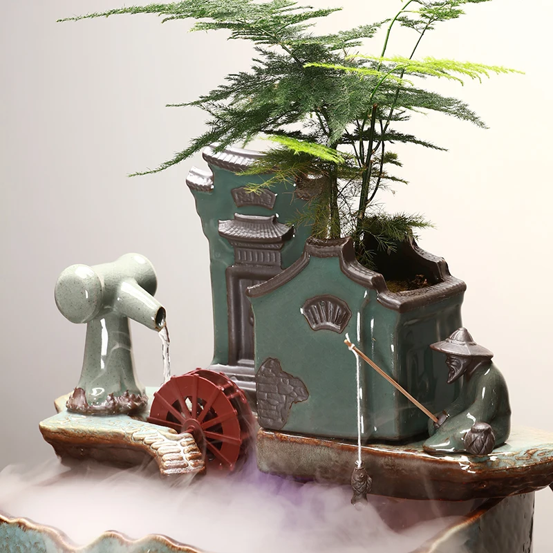 New Chinese Ceramic Flowing Water Ornaments Lucky Feng Shui Fish Tank Fountain Living Room Office Creative Desktop Opening Gift
New Chinese Ceramic Flowing Water Ornaments Lucky Feng Shui Fish Tank Fountain Living Room Office Creative Desktop Opening Gift