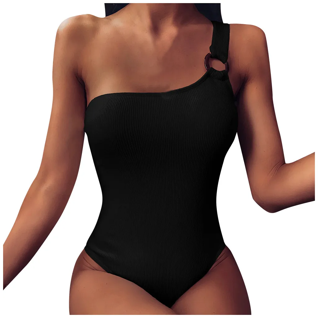 Женский купальник бикини пляжная одежда высокая талия сексуальный черный на