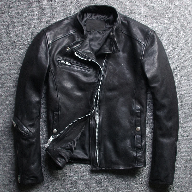 Leather Jacket 2021Genuine Men's Sheepskin Short Slim Leather Jacket Motorcycle Leather Jacket
Leather Jacket 2021Genuine Men's Sheepskin Short Slim Leather Jacket Motorcycle Leather Jacket
