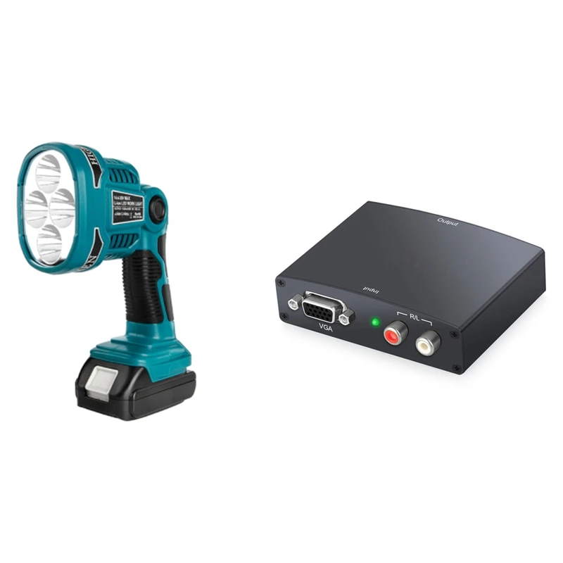 HDMI-Compatible to VGA HD Video 1080P Audio Adapter, US Plug with 12W 18V LED Flashlight for Makita Lithium Battery
HDMI-Compatible to VGA HD Video 1080P Audio Adapter, US Plug with 12W 18V LED Flashlight for Makita Lithium Battery