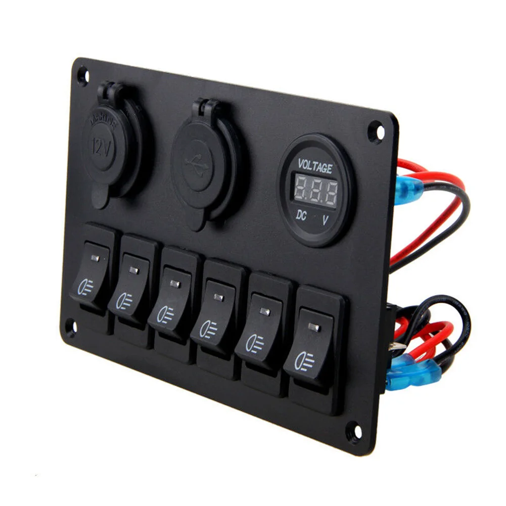 12V Switch Panel 6Gang Blue Boat Car Circuit Dual Panel Rocker Switch USB Hot Sale
12V Switch Panel 6Gang Blue Boat Car Circuit Dual Panel Rocker Switch USB Hot Sale