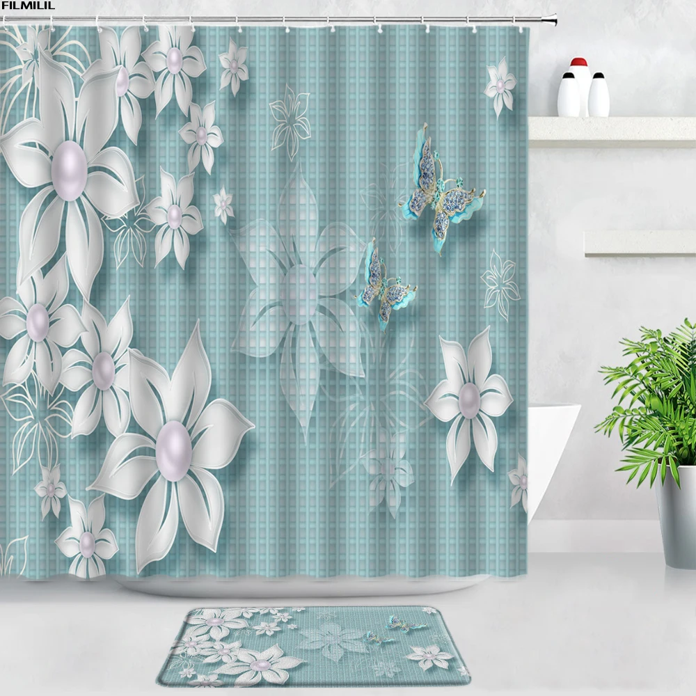 3D Relief Flowers Shower Curtains Bath Mats Set European Style Backdrop Wall Decor Flannel Door Pad Bathroom Rug Non-slip Carpet
3D Relief Flowers Shower Curtains Bath Mats Set European Style Backdrop Wall Decor Flannel Door Pad Bathroom Rug Non-slip Carpet