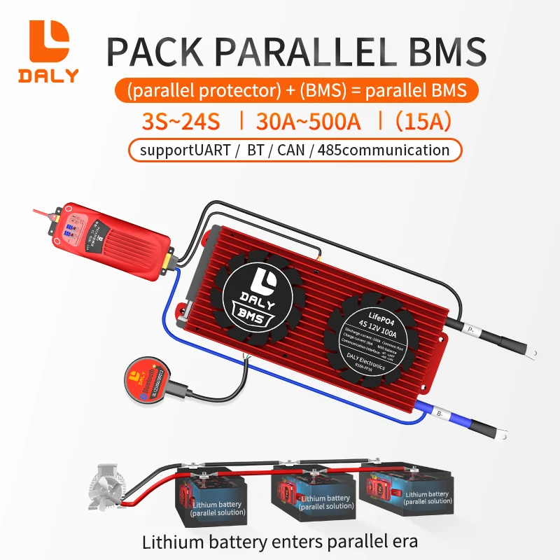 DALY Lifepo4 BMS Parallel 15A 8S 24v li-ion LTO Free BT RS485 CAN 4S 10S 12S 16S 20S 12V 36V 48V 60V 72V 84V With Temp Sensor
DALY Lifepo4 BMS Parallel 15A 8S 24v li-ion LTO Free BT RS485 CAN 4S 10S 12S 16S 20S 12V 36V 48V 60V 72V 84V With Temp Sensor
