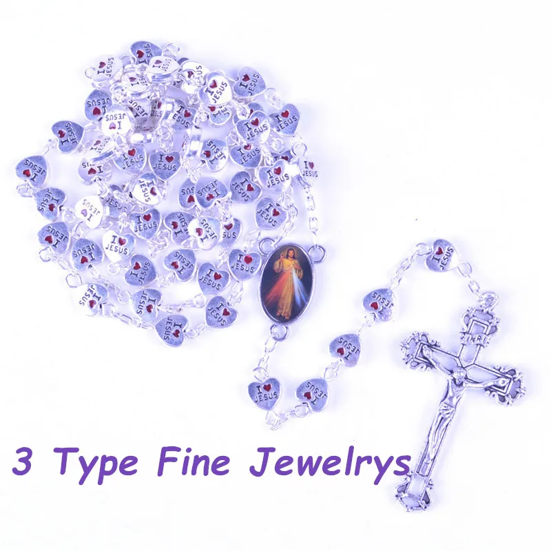 2022New 3Type Fine Heart Alloy/Glass Bead Rosary Cross Pendant chain Fashion Accessories Jewelrys Classic Prayer Preferred Gift
2022New 3Type Fine Heart Alloy/Glass Bead Rosary Cross Pendant chain Fashion Accessories Jewelrys Classic Prayer Preferred Gift