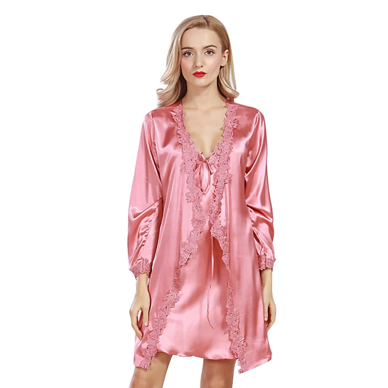 Yaoting silk ice silk robe spring ladies cardigan robe suit lace red wedding pajamas wholesale
Yaoting silk ice silk robe spring ladies cardigan robe suit lace red wedding pajamas wholesale