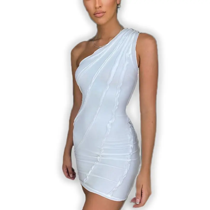 Женское летнее сексуальное платье с косой лямкой, модное однотонное облегающее короткое платье с высокой талией
Женское летнее сексуальное платье с косой лямкой, модное однотонное облегающее короткое платье с высокой талией