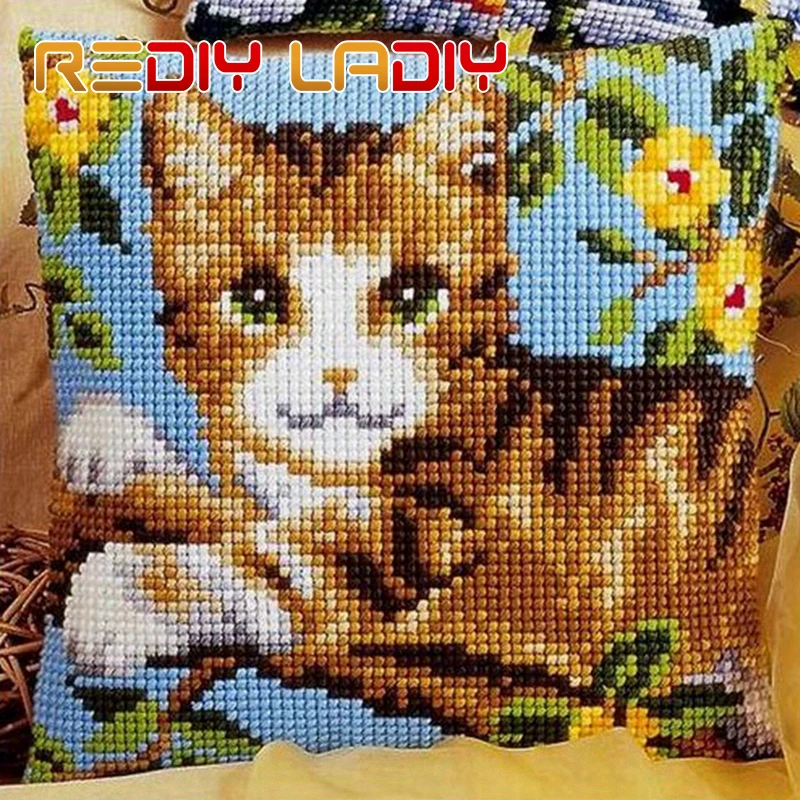 LADIY Cross Stitch Pillow Cover KITTENS Cushions for Sofas Home Decorative Pillow Case Printed DMC Cross-Stitch Cu
LADIY Cross Stitch Pillow Cover KITTENS Cushions for Sofas Home Decorative Pillow Case Printed DMC Cross-Stitch Cu