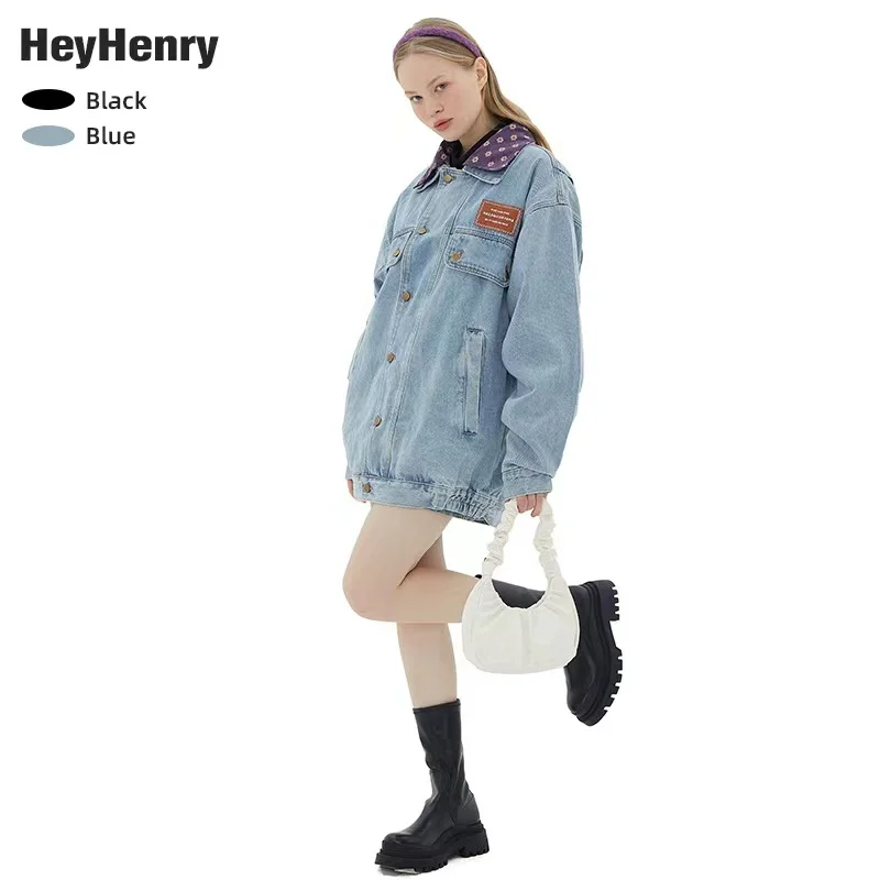 Autumn new matching color denim coat loose retro fashion men and women polo collar couples western-style jacket
Autumn new matching color denim coat loose retro fashion men and women polo collar couples western-style jacket