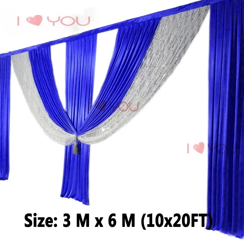 6M length royal blue swags wedding backdrop curtain sequin event party celebration stage background drapes wall decoration 2018 
6M length royal blue swags wedding backdrop curtain sequin event party celebration stage background drapes wall decoration 2018