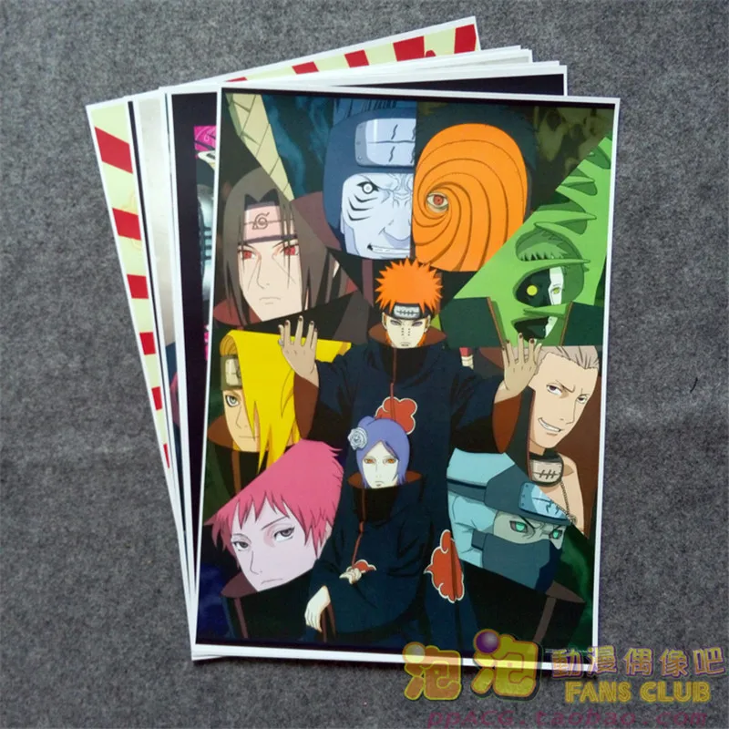8 шт./компл. аниме Akatsuki Pain Deidara Konan Zetsu фигурка настенные картины для гостиной A3