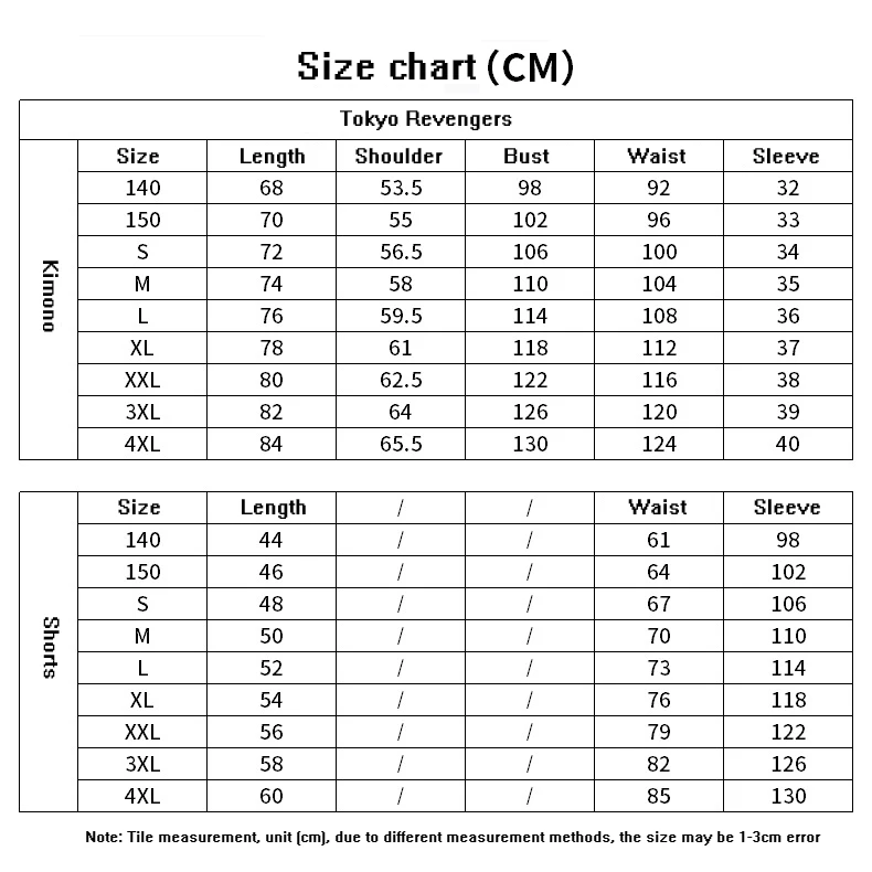 Japan Anime Tokyo Revengers Cosplay Clothing Kimono Hanagaki Takemichi Ken Ryuguji Haori Short sleeved shorts for men Halloween
Japan Anime Tokyo Revengers Cosplay Clothing Kimono Hanagaki Takemichi Ken Ryuguji Haori Short sleeved shorts for men Halloween