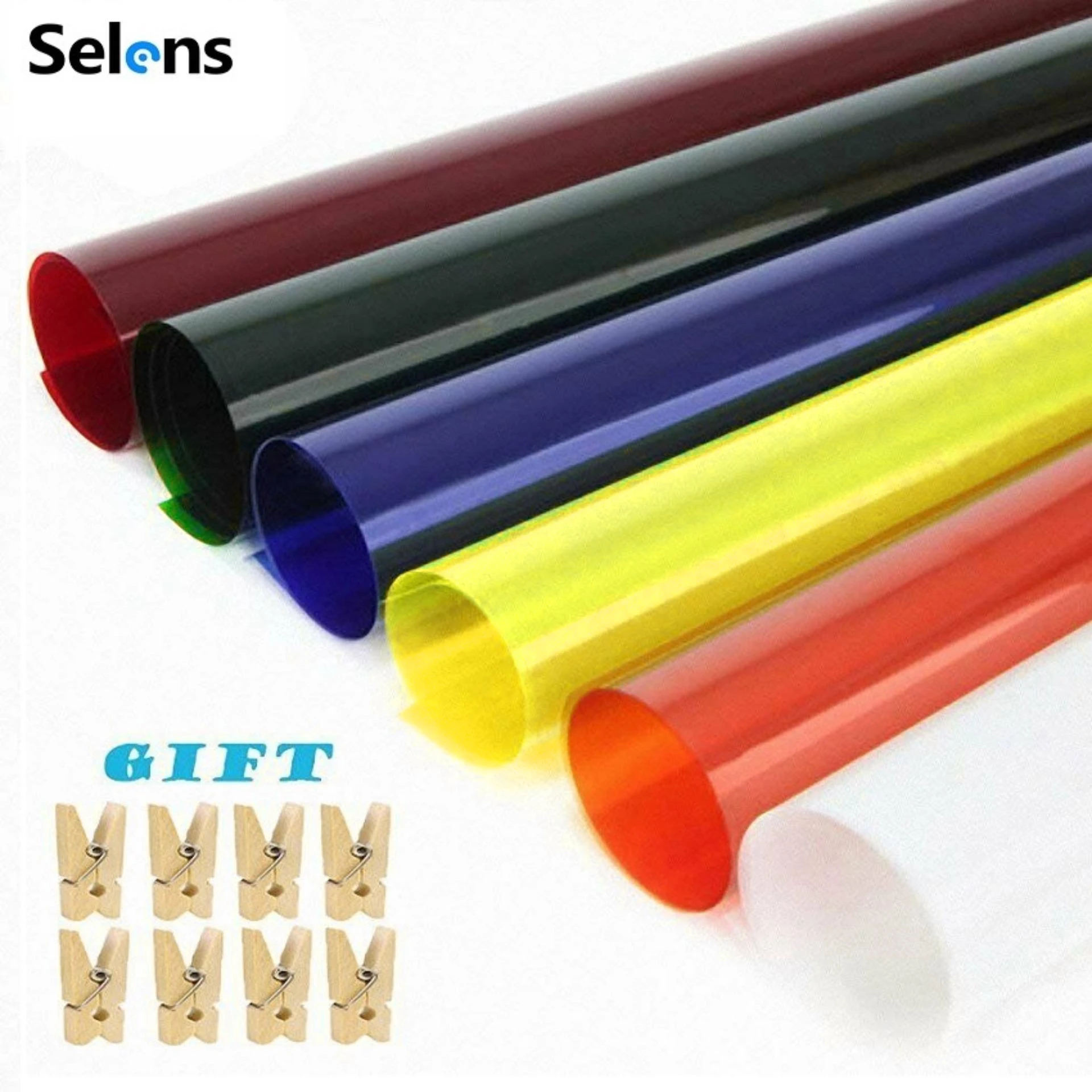 Selens 6 Pcs 40*50cm Gel Color Filter Paper with Wood Clips for Red Head Redhead Light
Selens 6 Pcs 40*50cm Gel Color Filter Paper with Wood Clips for Red Head Redhead Light
