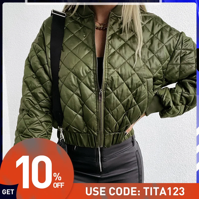 Women High Quality Solid Oversize Thick Parkas Cotton Jacket 2021 Long Sleeve Female Padded Diamond-shaped Quilted Overcoat
Women High Quality Solid Oversize Thick Parkas Cotton Jacket 2021 Long Sleeve Female Padded Diamond-shaped Quilted Overcoat