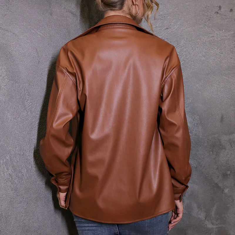 PU Women Leather Jacket Spring Autumn Coat 2021 Streetwear Brown Women Jacket Outfits
PU Women Leather Jacket Spring Autumn Coat 2021 Streetwear Brown Women Jacket Outfits