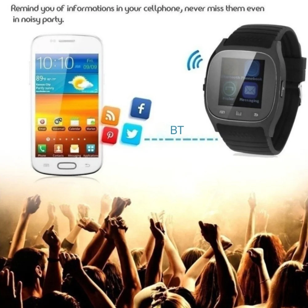 2019 waterproof Smart watch Bluetooth M26 Watch Daily LED Display For Android Phone Sync Pedometer | Электроника