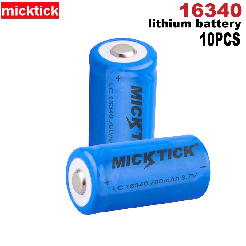 

10PCS 16340 CR123A battery 3.7V Lithium Li-ion rechargeable Batteries CR 123A CR17345 16340 cr123a for Laser Pen LED Flashlight
