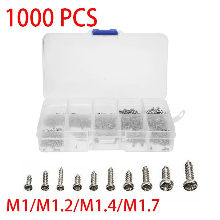 1000Pcs Mini Screw Kit M1 M1.2 M1.4 M1.7 Phillipspan Head Micro Screws For Notebook Repair Circuit Board Repair
1000Pcs Mini Screw Kit M1 M1.2 M1.4 M1.7 Phillipspan Head Micro Screws For Notebook Repair Circuit Board Repair