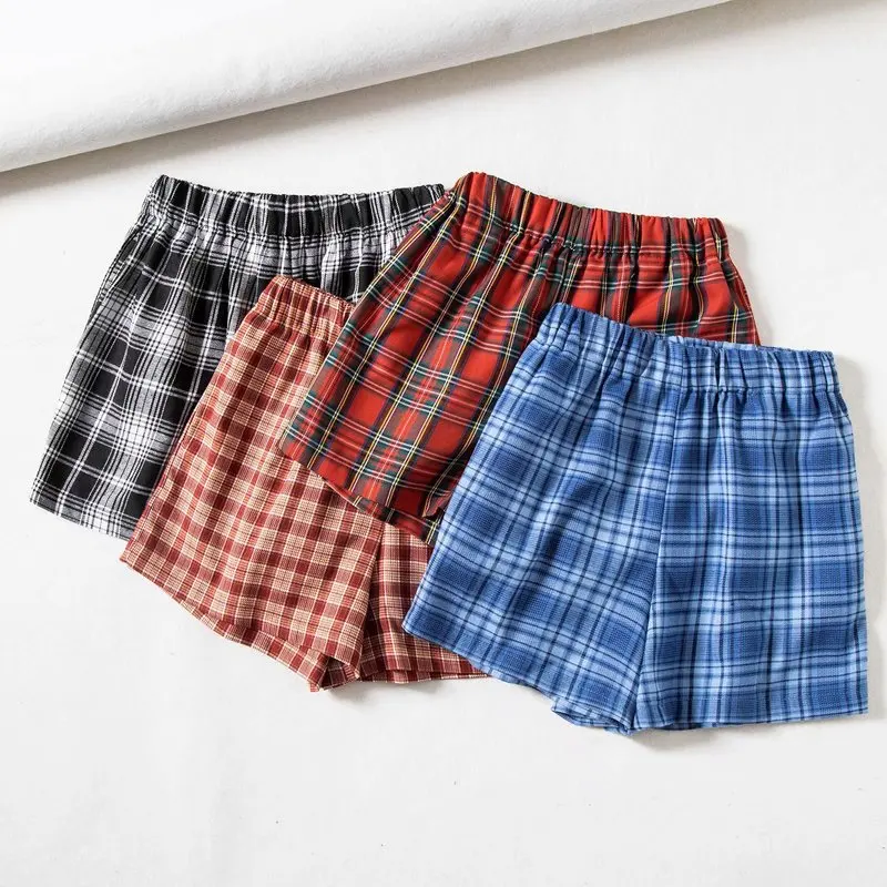 Xfhh Bn851 European and American women's new elastic waist Plaid leisure shorts
Xfhh Bn851 European and American women's new elastic waist Plaid leisure shorts
