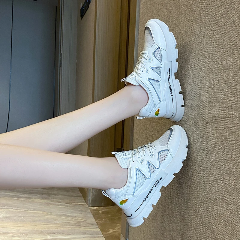 Fashion Casual Shoes Woman Comfortable Women Sneakers Breathable White Flats Female Platform Lace Up Mesh Vulcanized Sneakers
Fashion Casual Shoes Woman Comfortable Women Sneakers Breathable White Flats Female Platform Lace Up Mesh Vulcanized Sneakers