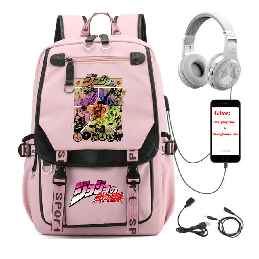 USB Charging teenagers Laptop packsack anime JoJo's Bizarre Adventure backpack student School book Bag Women men Travel Backpack
USB Charging teenagers Laptop packsack anime JoJo's Bizarre Adventure backpack student School book Bag Women men Travel Backpack