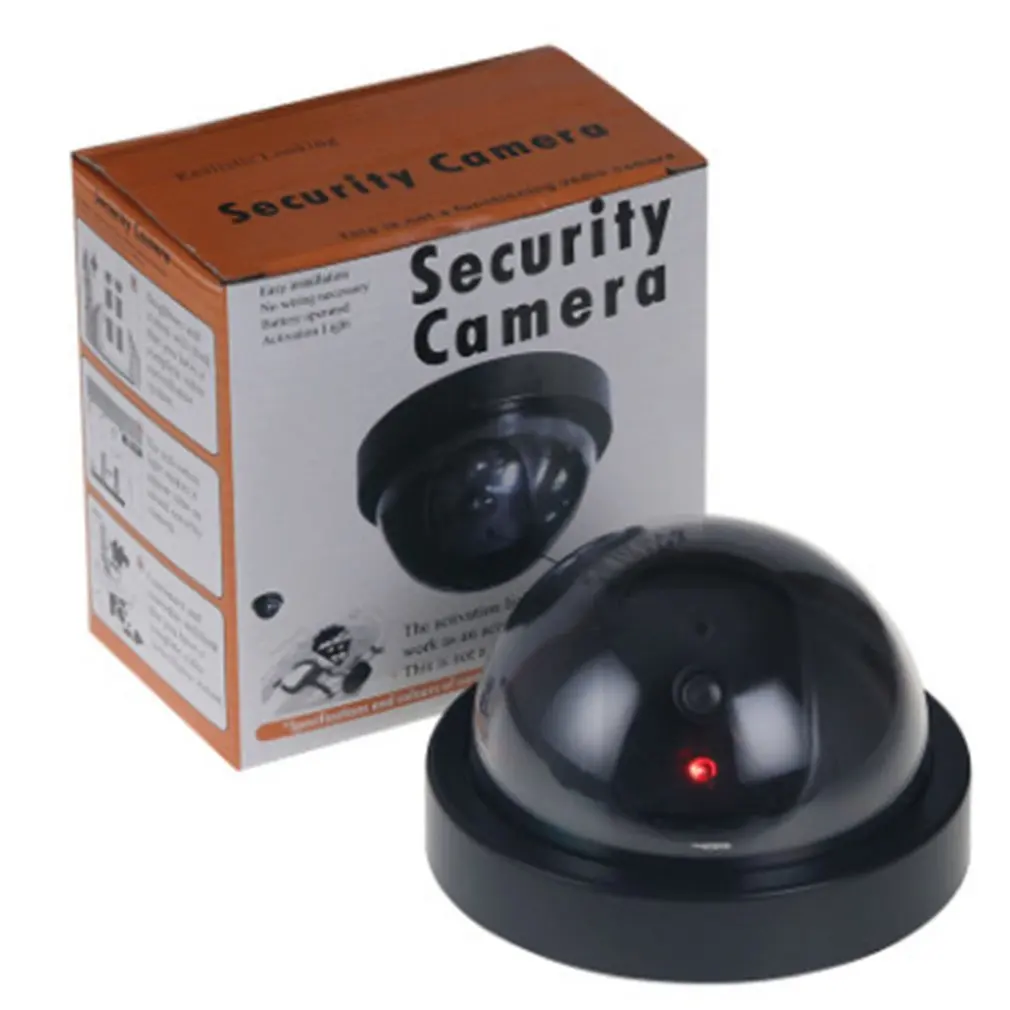 

New Product Dome Simulation Burglar Alarm Camera Fake Camera Dummy Monitor With Red Strobe Light