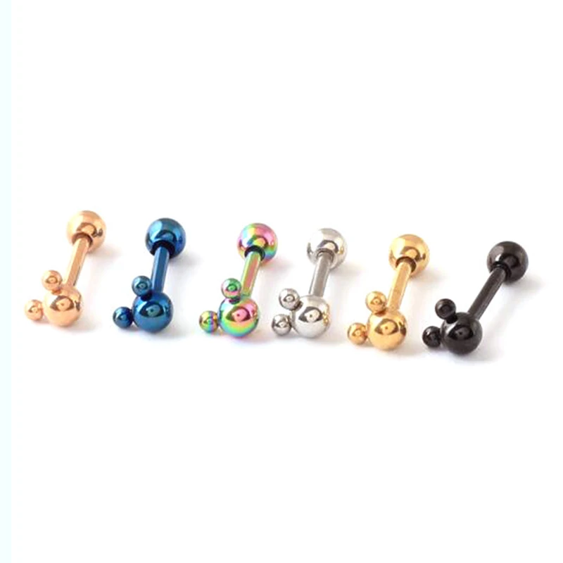 2 шт./лот 16G Микки козелка Eearring спирали из нержавеющей стали для губ губная пирсинг