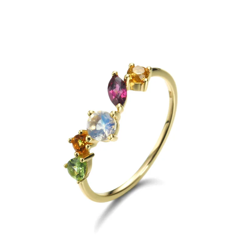 LAMOON S925 Ring For Women Garnet Moonstone Citrine Peridot Colored jewelry 14K Gold Plated Gemstone Fine Jewelry LMRI134
LAMOON S925 Ring For Women Garnet Moonstone Citrine Peridot Colored jewelry 14K Gold Plated Gemstone Fine Jewelry LMRI134
