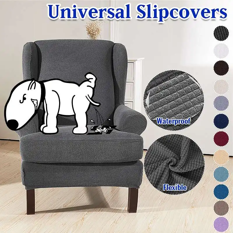 Waterproof Elastic Wingback Armchair Slipcover Wing Chair Solid Stretch Slipcover Spandex Funiture Protector Sofa Chair Covers
Waterproof Elastic Wingback Armchair Slipcover Wing Chair Solid Stretch Slipcover Spandex Funiture Protector Sofa Chair Covers