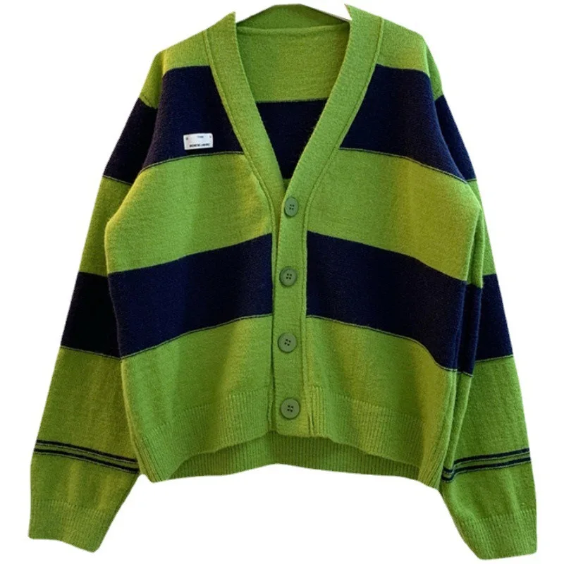 LY VAREY LIN Spring Autumn Women Casual Loose V-neck Striped Knitting Cardigan Lady Single Breasted Fashion Warm Sweater Coat
LY VAREY LIN Spring Autumn Women Casual Loose V-neck Striped Knitting Cardigan Lady Single Breasted Fashion Warm Sweater Coat