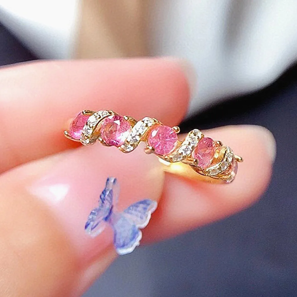 Fashion Chic Pink Crystal Zircon Diamonds Gemstones Rings for Women 18k Gold Color Jewelry Delicate Bijoux Trendy Accessories
Fashion Chic Pink Crystal Zircon Diamonds Gemstones Rings for Women 18k Gold Color Jewelry Delicate Bijoux Trendy Accessories
