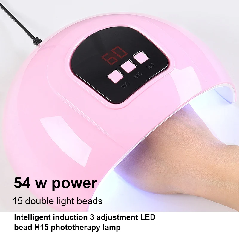 54w Nail Light Therapy Machine Dual Light Source UV Quick-drying LED Phototherapy Machine Nail Polish Dryer Nail Lamp Nail Tools
54w Nail Light Therapy Machine Dual Light Source UV Quick-drying LED Phototherapy Machine Nail Polish Dryer Nail Lamp Nail Tools
