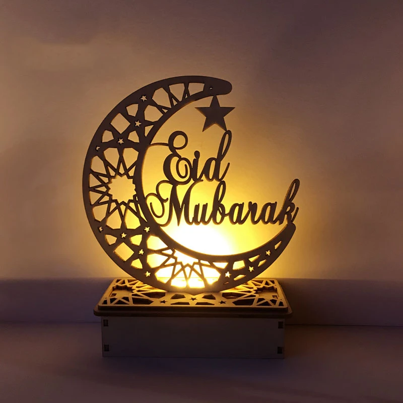 Muslim Islam Eid Mubarak Ramadan Room Night Light Wood Moon Lamp LED Wooden Moon Lamp Festival Palace Decorative Light
Muslim Islam Eid Mubarak Ramadan Room Night Light Wood Moon Lamp LED Wooden Moon Lamp Festival Palace Decorative Light