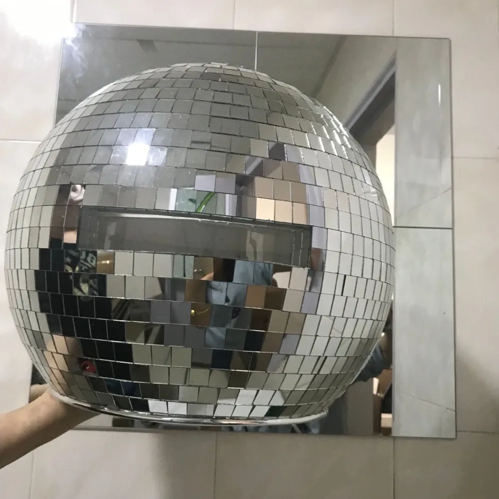 Классный Зеркальный стеклянный шлем для дискотеки металлический шар косплея
