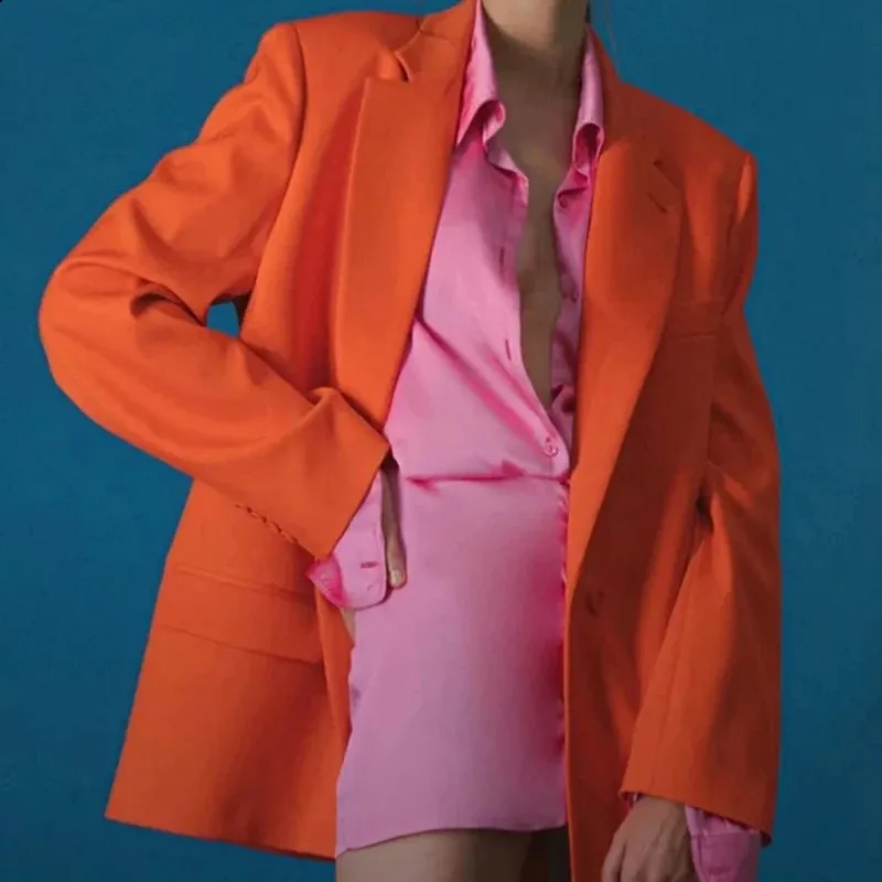 Women Ins Fashion Single Button Oversized Blazer Vintage Long Sleeve Pockets Loose Female Outerwear Personality Coat
Women Ins Fashion Single Button Oversized Blazer Vintage Long Sleeve Pockets Loose Female Outerwear Personality Coat
