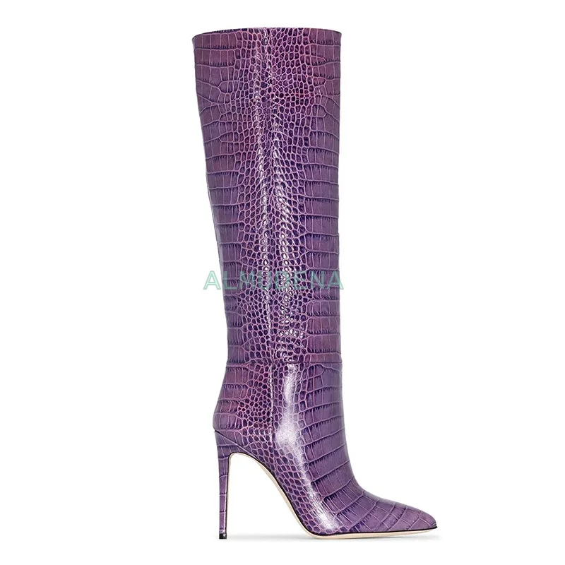 Crocodile Pattern Stiletto Pointy Toe Knee High Boots Women Sexy Sleeve Daily Dress Size 36-46 Slim Bright Leather Long Boots
Crocodile Pattern Stiletto Pointy Toe Knee High Boots Women Sexy Sleeve Daily Dress Size 36-46 Slim Bright Leather Long Boots
