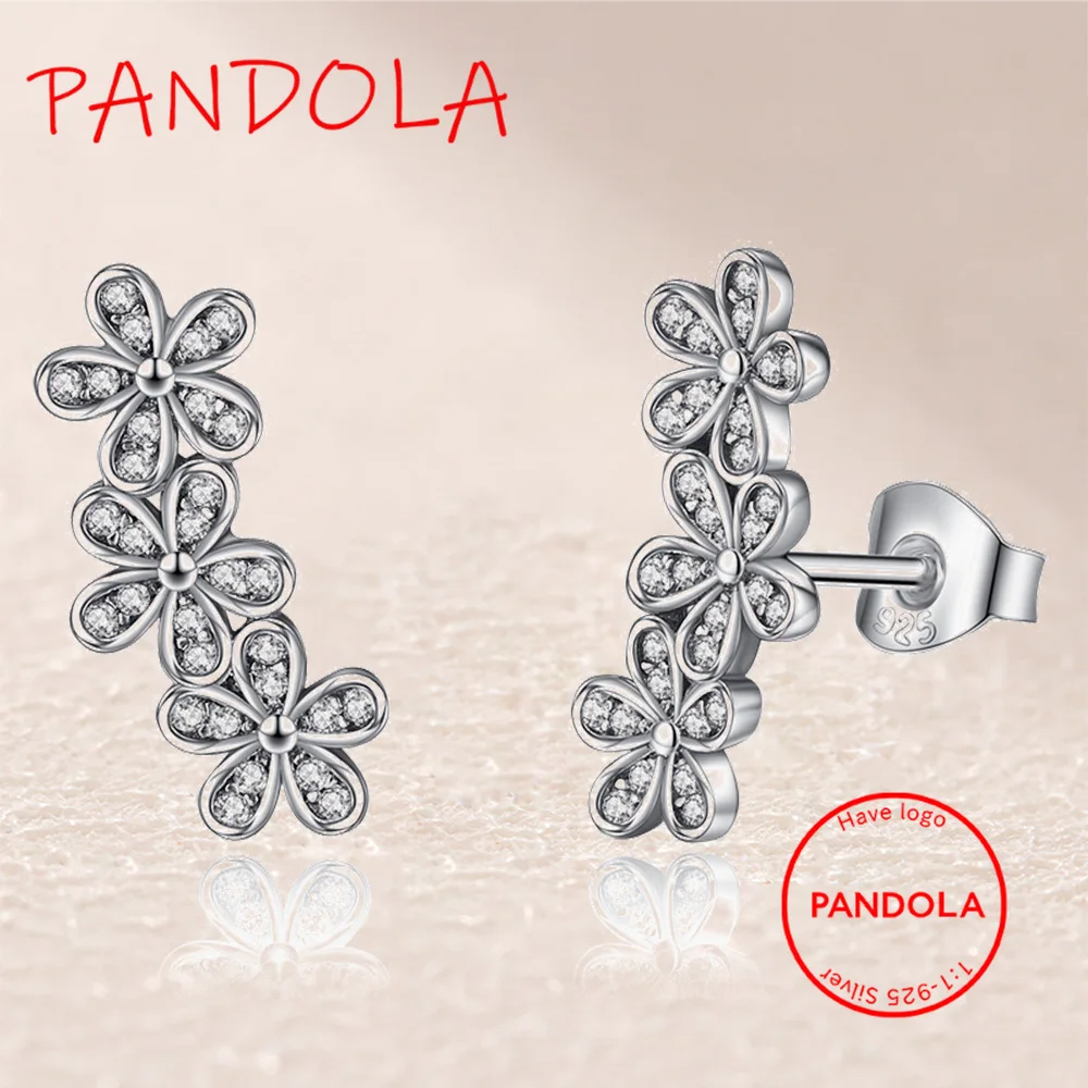 290744CZ DAZZLING DAISY CLUSTERS EARRING STUDS