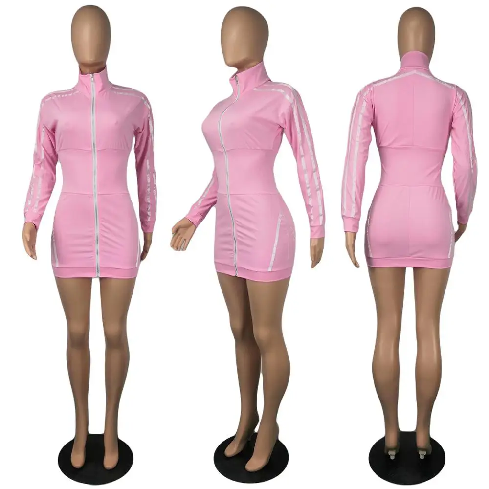Sexy Zipper Striped Club Party Mini Woman Dress Autumn Winter Elegant Stand Collar Bodycon Long Sweatshirts Dress Women 4XL
Sexy Zipper Striped Club Party Mini Woman Dress Autumn Winter Elegant Stand Collar Bodycon Long Sweatshirts Dress Women 4XL