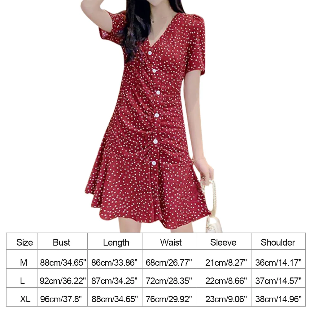 Fashion Women V Neck Chiffon Polka-Dot Printing Dress Casual Ladies Summer Short Sleeve Pleated Tunic Dresses dropshipping#38
Fashion Women V Neck Chiffon Polka-Dot Printing Dress Casual Ladies Summer Short Sleeve Pleated Tunic Dresses dropshipping#38