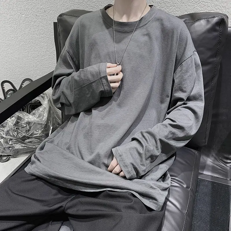 autumn new men long sleeve t-shirts solid color all-match loose male Students Harajuku Style bottoming shirt oversized tops
autumn new men long sleeve t-shirts solid color all-match loose male Students Harajuku Style bottoming shirt oversized tops
