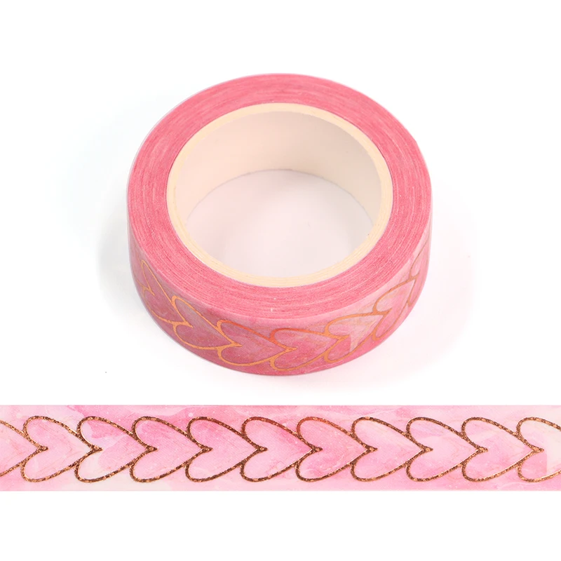 1PC 15MM*10M Foil Yellow Heart Pink Decorative Washi Tape DIY Scrapbooking Masking Tape School Office Supply
1PC 15MM*10M Foil Yellow Heart Pink Decorative Washi Tape DIY Scrapbooking Masking Tape School Office Supply