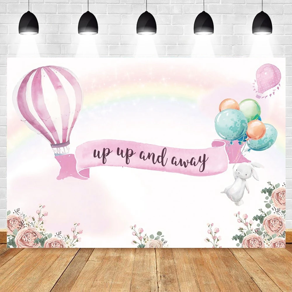 Hot Air Balloon Pink Girls Rainbow Backdrops Newborn Birthday Party Customize Background Rabbit Flowers Photography Photo studio
Hot Air Balloon Pink Girls Rainbow Backdrops Newborn Birthday Party Customize Background Rabbit Flowers Photography Photo studio