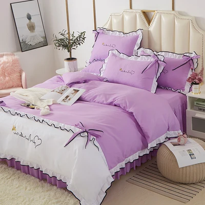 Korean Style Bed Linens Duvet Cover Set Bedding Set Lace Quilt Bed Skirt Four-piece Pure Cotton Plus Bed Skirt Princess Style
Korean Style Bed Linens Duvet Cover Set Bedding Set Lace Quilt Bed Skirt Four-piece Pure Cotton Plus Bed Skirt Princess Style